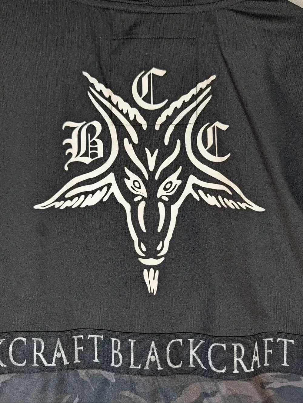 BlackCraft Mens XL Black Camo Full Zip Hoodie Goth Occult Streetwear Skull - Picture 8 of 11
